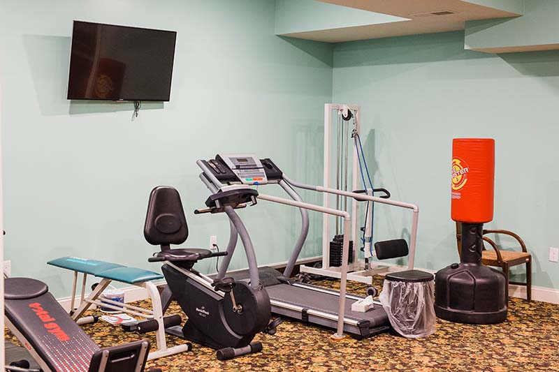 A workout center at Fairvew Adult Foster Care